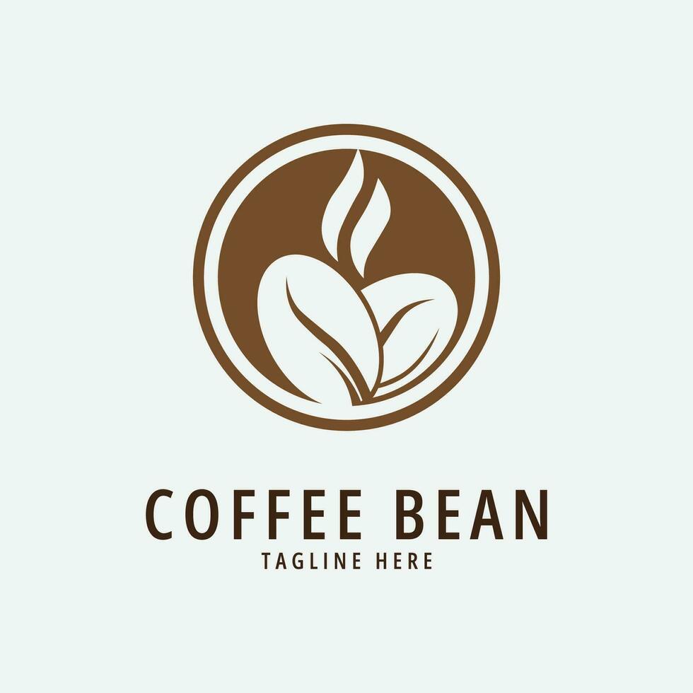 café frijol logo vector ilustración diseño