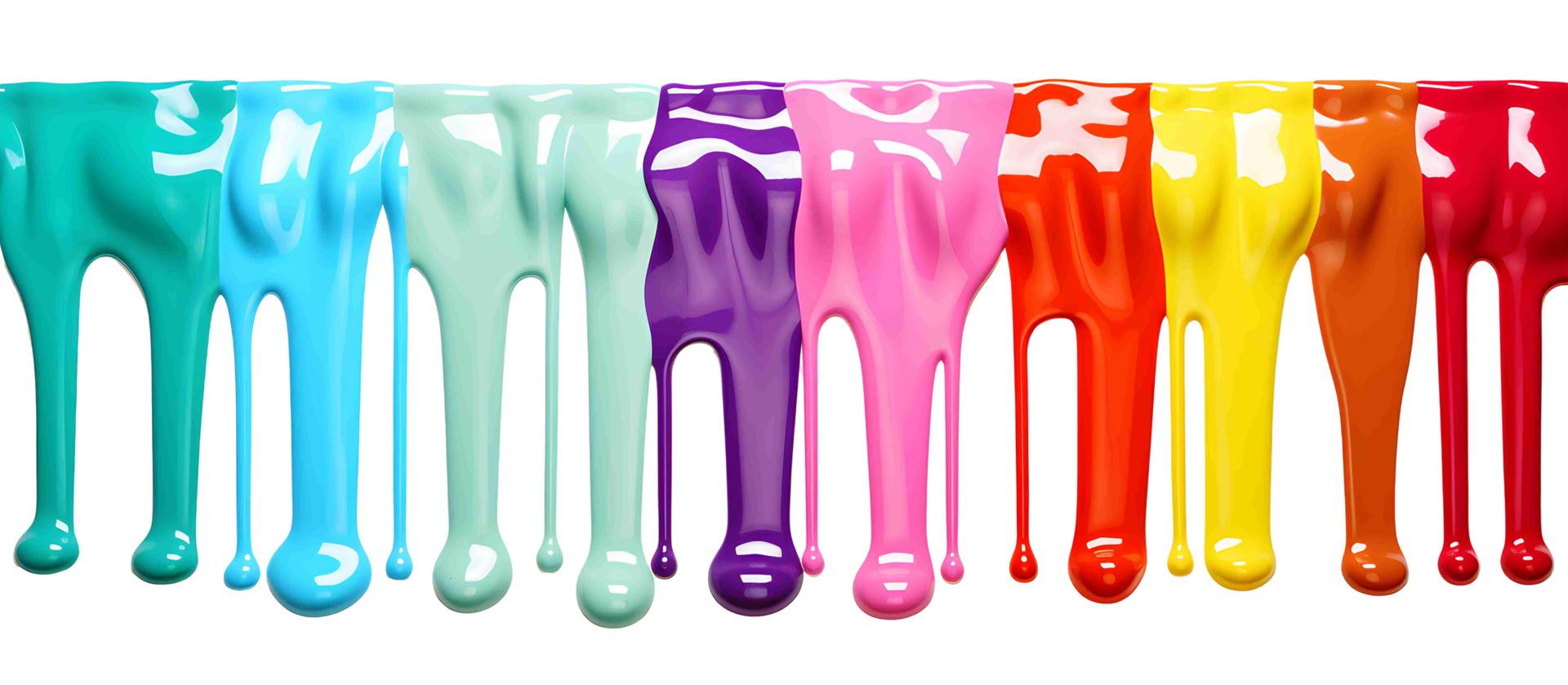 Colorful acrylic paint dripping with bold liquid drops. Generative AI