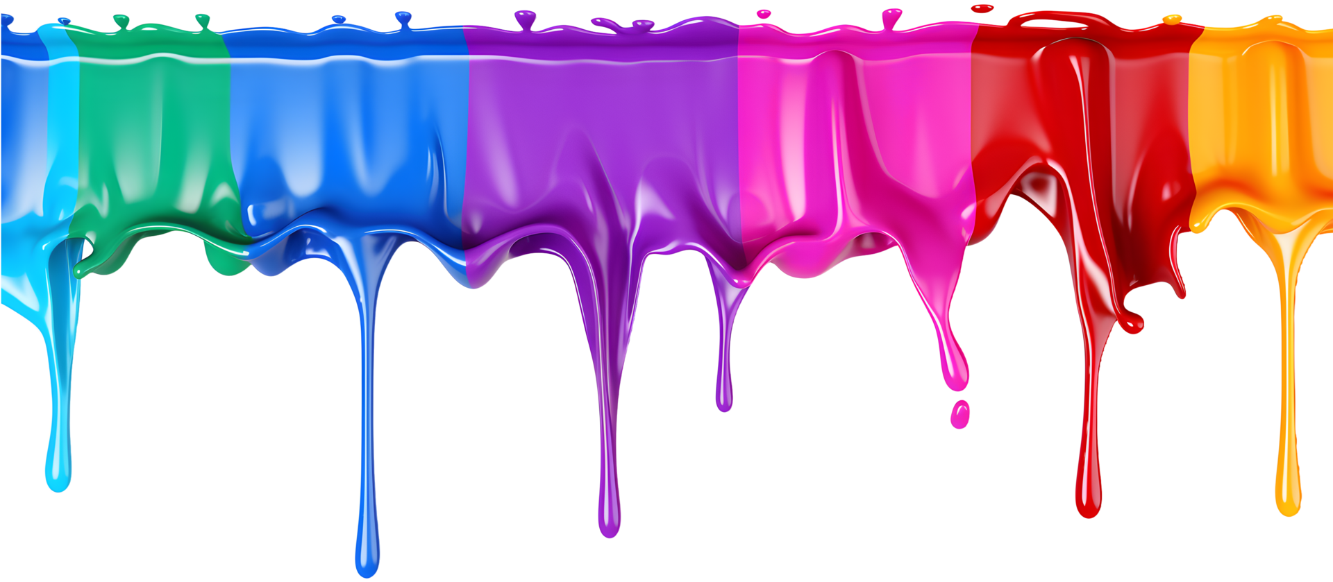 Colorful acrylic paint dripping with liquid drops. Generative AI 27749927 PNG