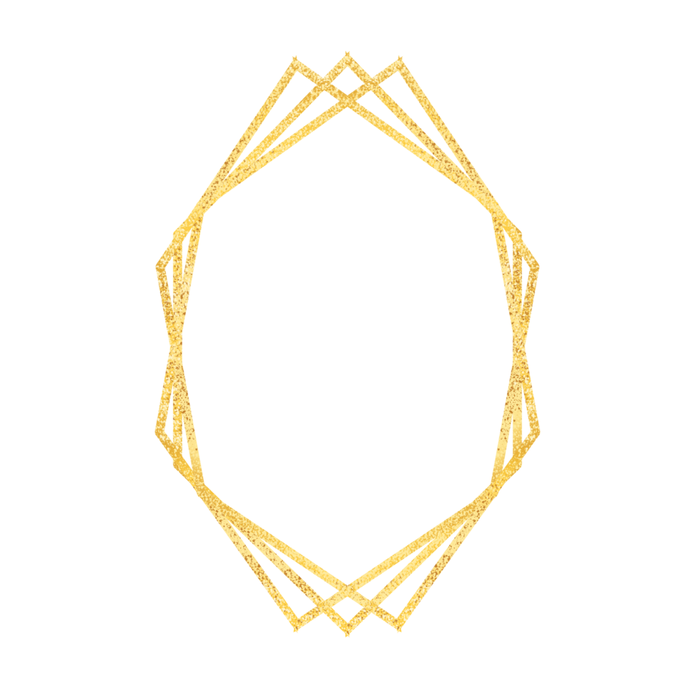Geometric gold glitter luxury geometric frame for invitation png