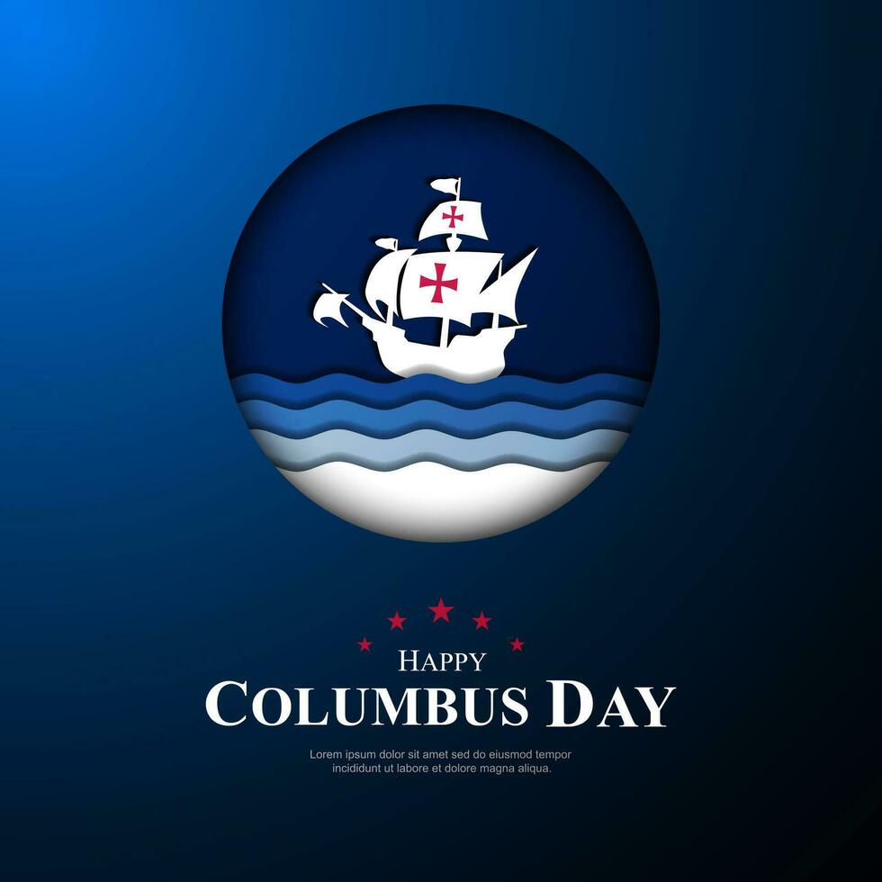 Happy Columbus Day background vector illustration