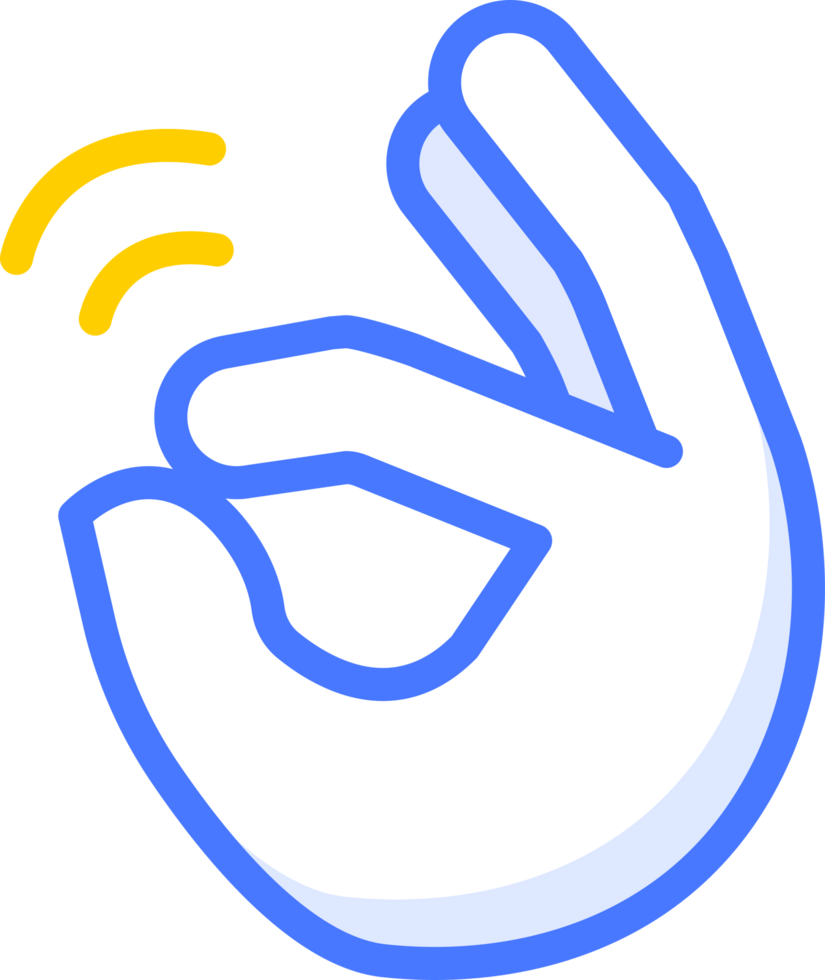 Kneifen Hand Emoji Symbol Aufkleber png