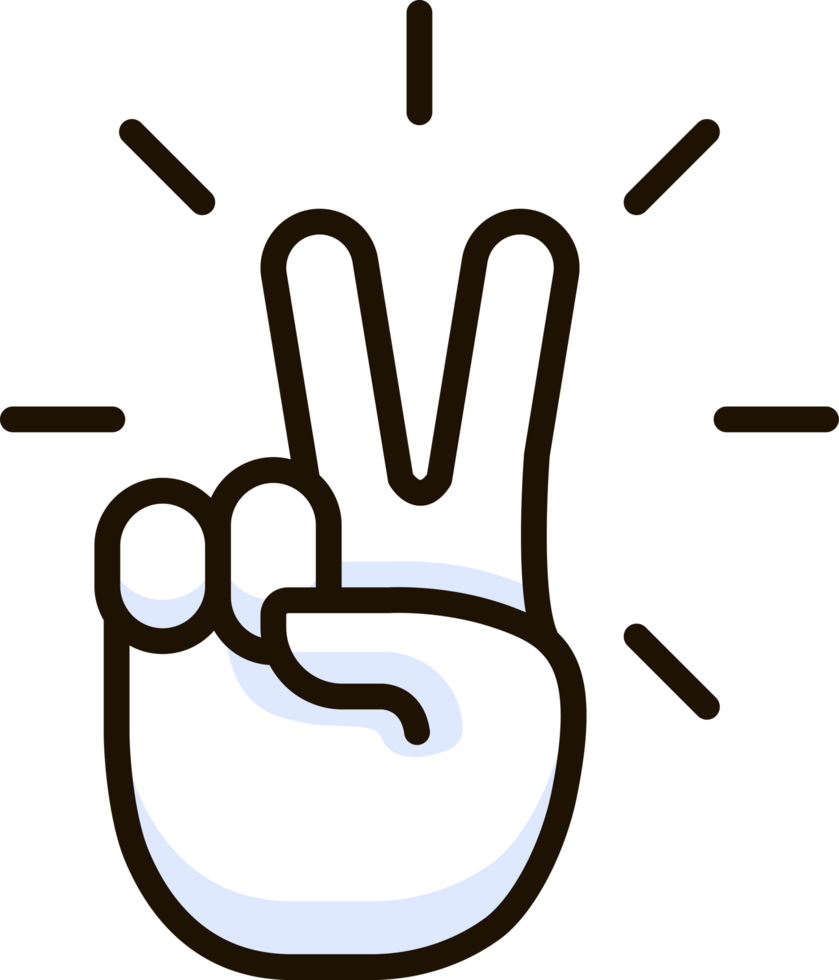 victory hand funny emoji icon illustration png