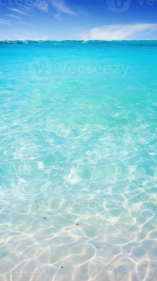 Tropical beach with white sand and turquoise sea water AI Generated photo