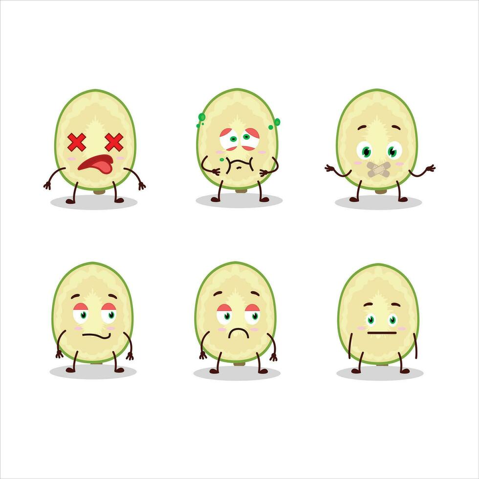 Slice of ambarella cartoon character with nope expression vector