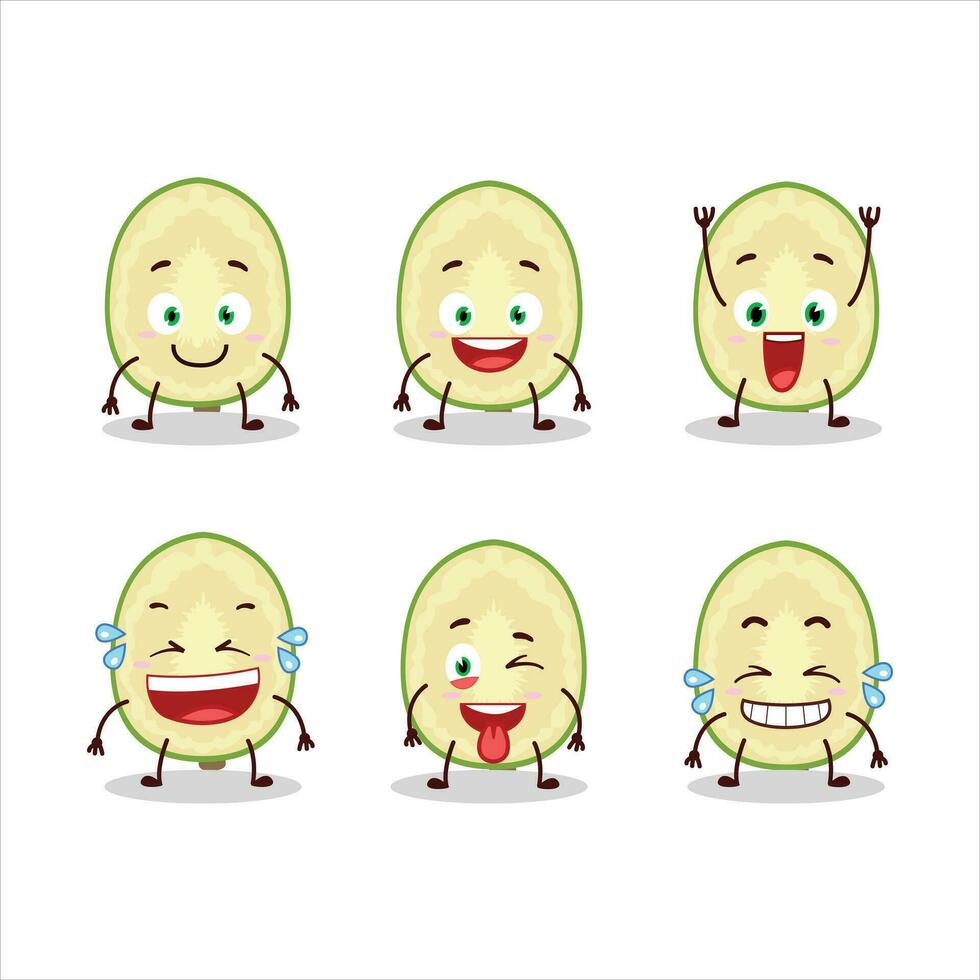 dibujos animados personaje de rebanada de ambarella con sonrisa expresión vector