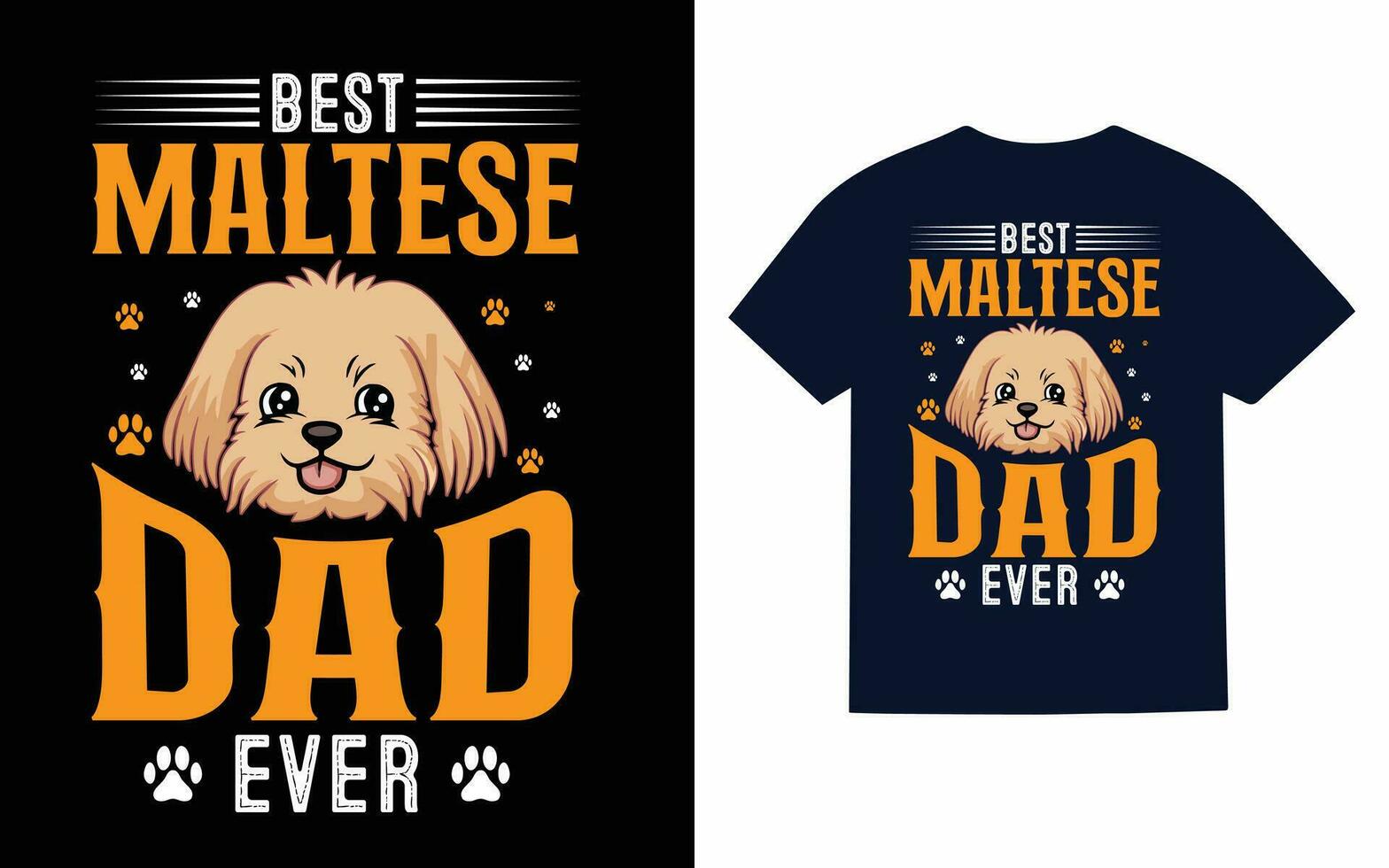 Maltese Dog T-Shirt Design vector