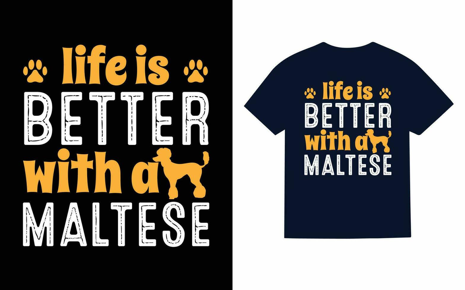 Maltese Dog T-Shirt Design vector