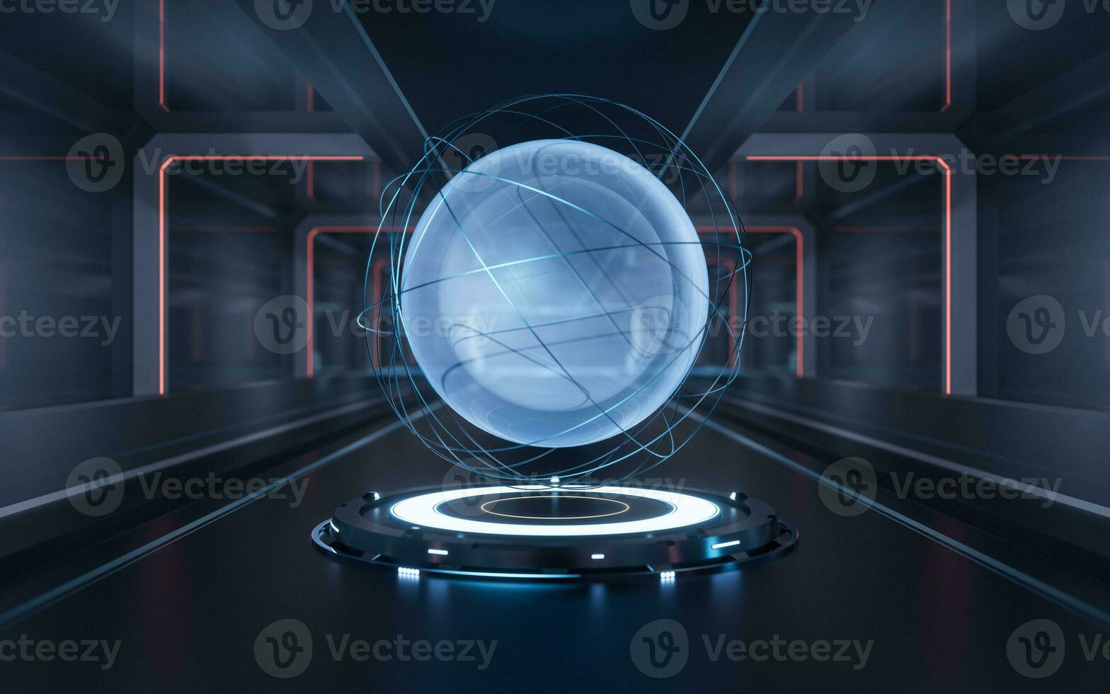 Digital sphere with technology background, 3d rendering. photo