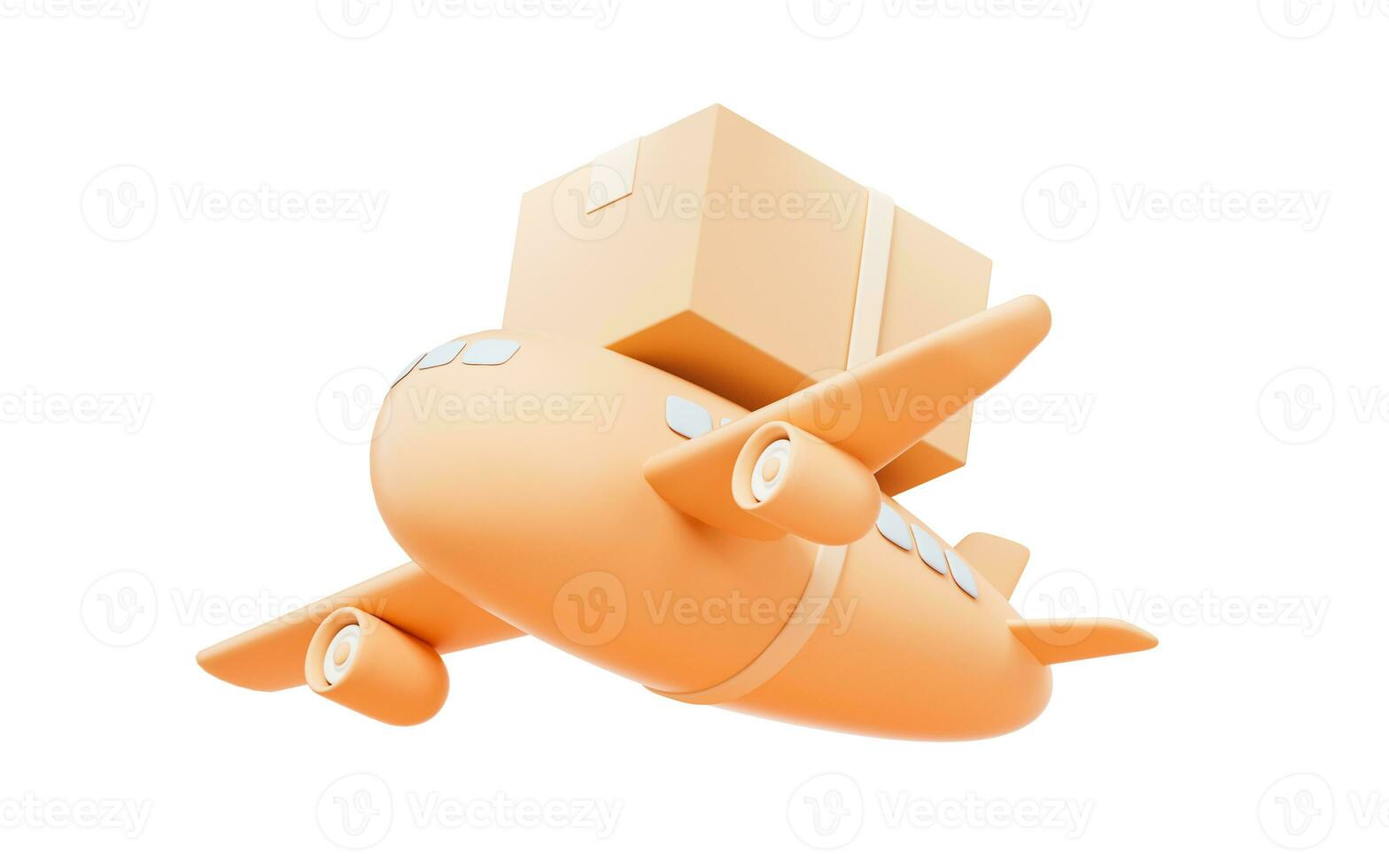 Plane and transportation with cartoon style, 3d rendering. photo