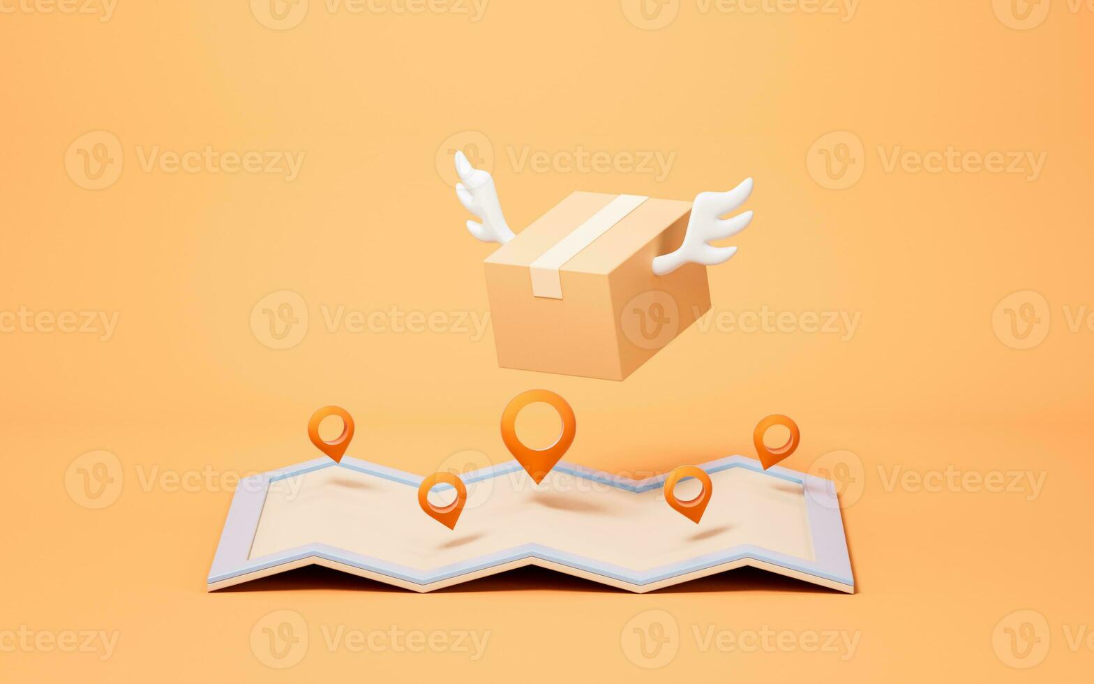 Goods and logistic transportation, 3d rendering. photo