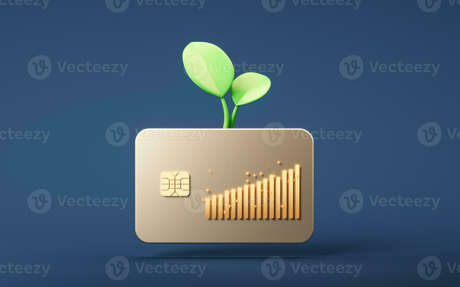 Bank card with 3d cartoon style, 3d rendering. photo