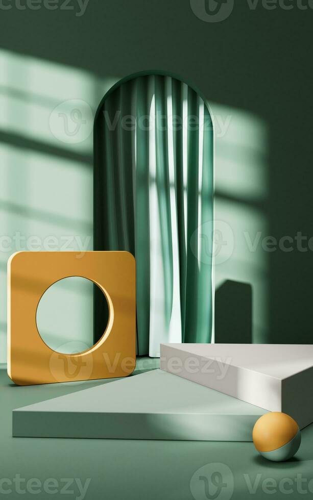 Abstract geometry interior background, 3d rendering. photo