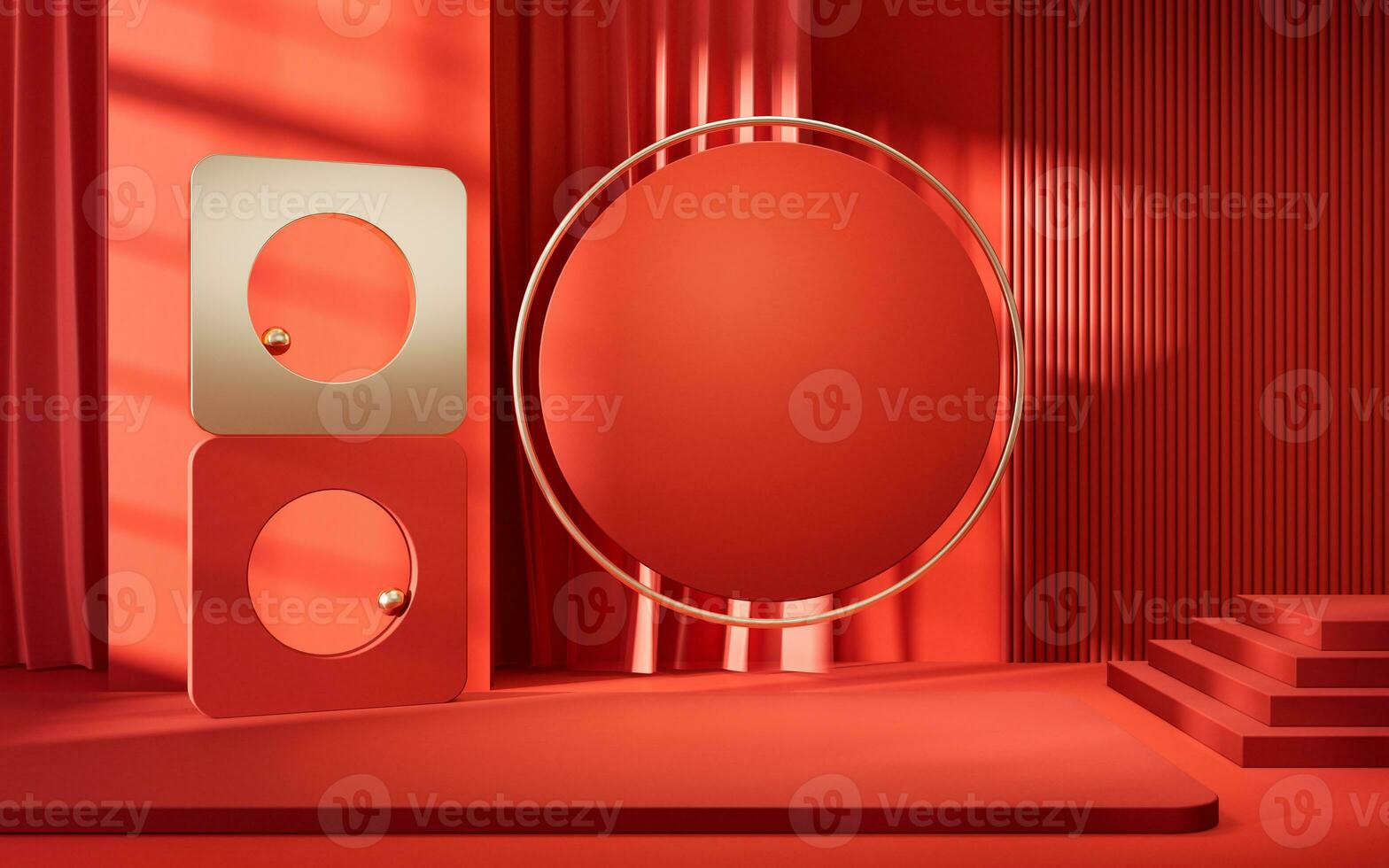 Abstract geometry interior background, 3d rendering. photo