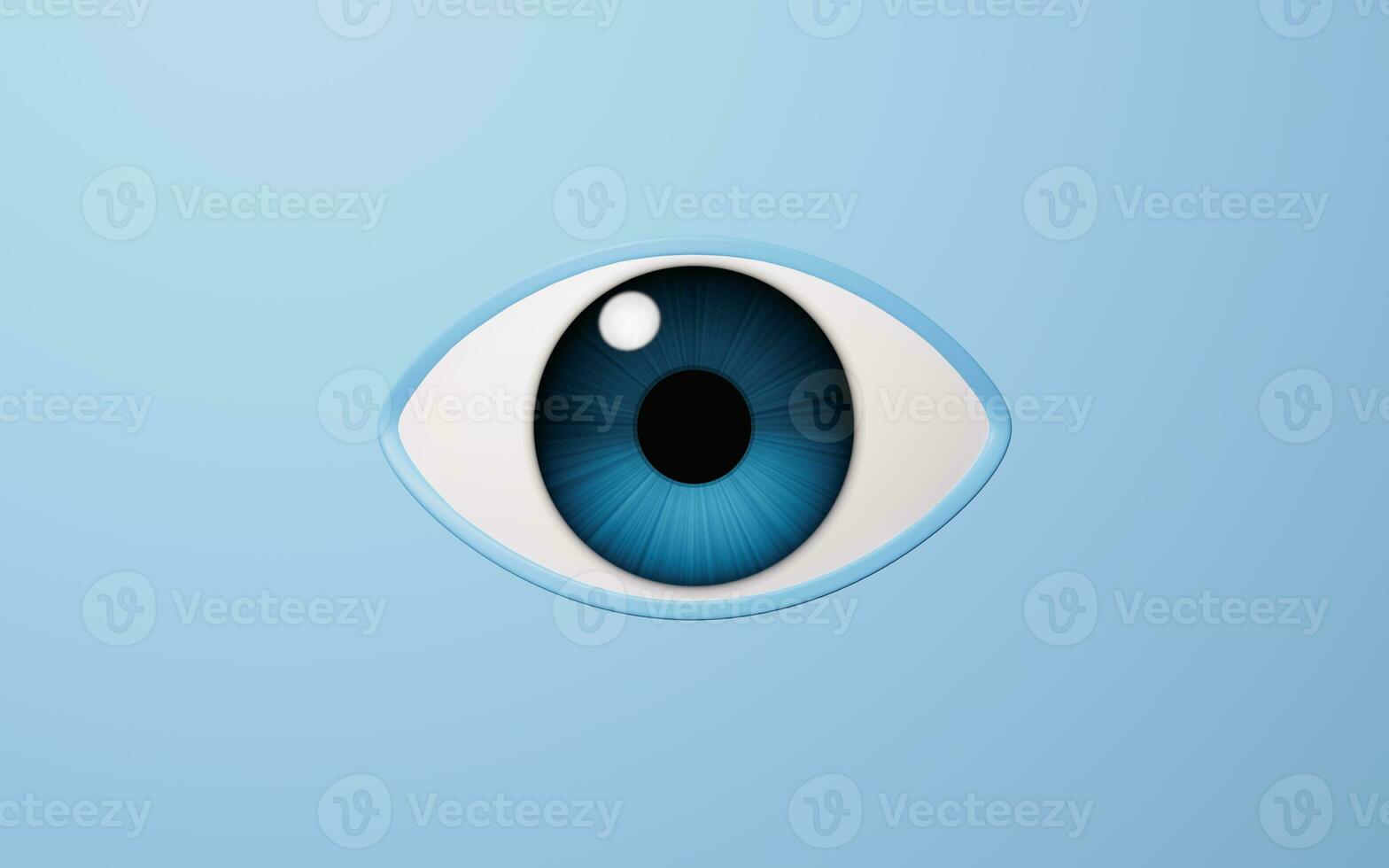 Eyeball and pupil, 3d rendering. photo