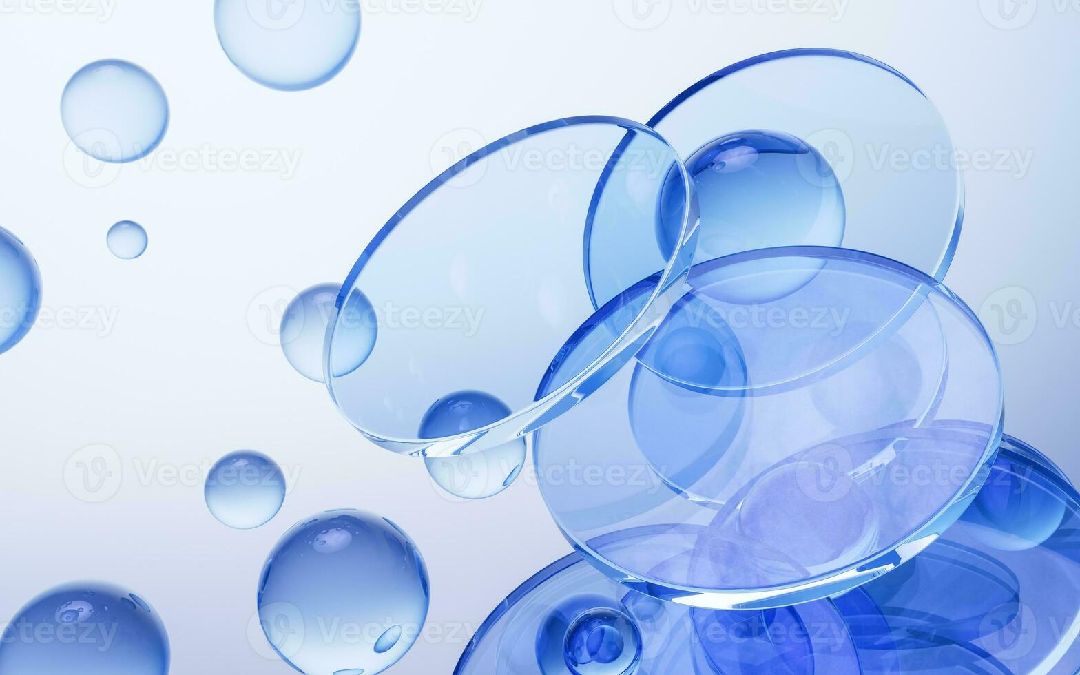 Transparent geometry glass background, 3d rendering. photo