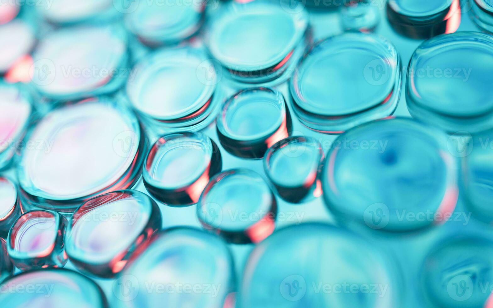 Transparent glass bubbles background, 3d rendering. photo