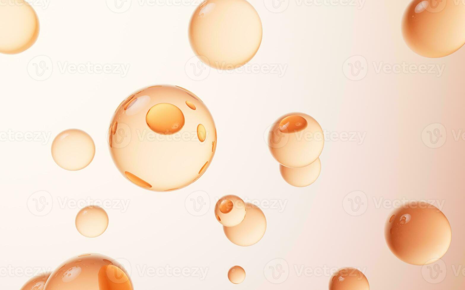 Golden water drop background, 3d rendering. photo