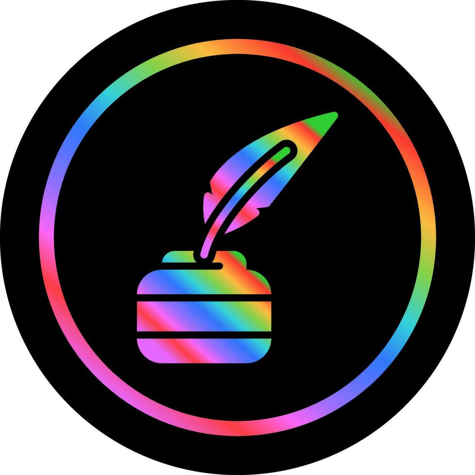 Quill pen with inkwell Vector Icon