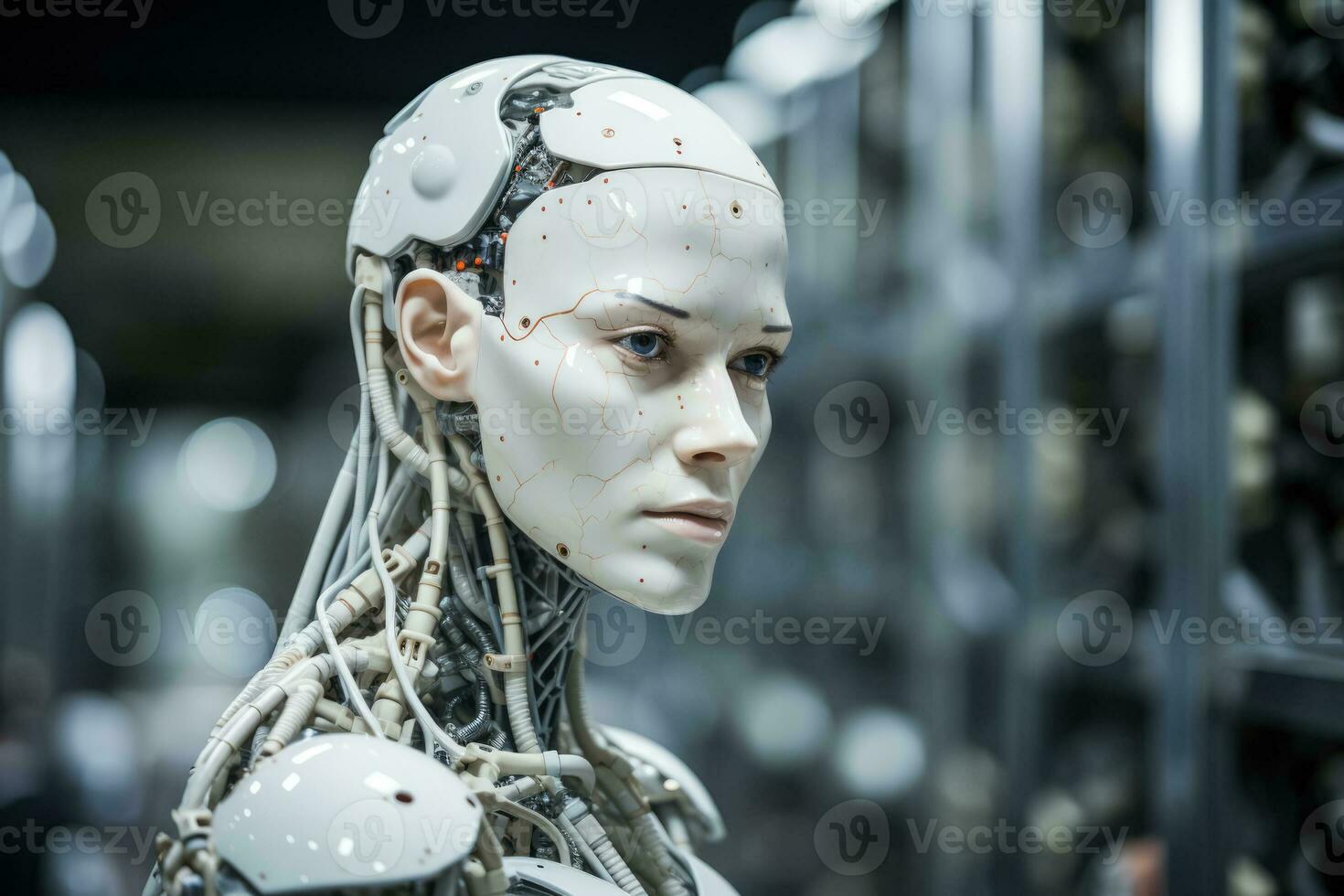 Artificial intelligence embodied in a humanoid head photo