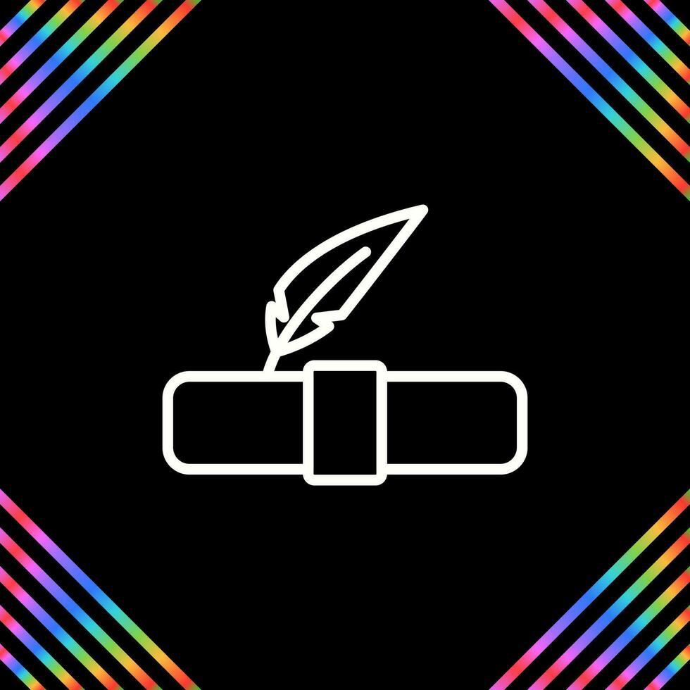 Quill pen with scroll Vector Icon