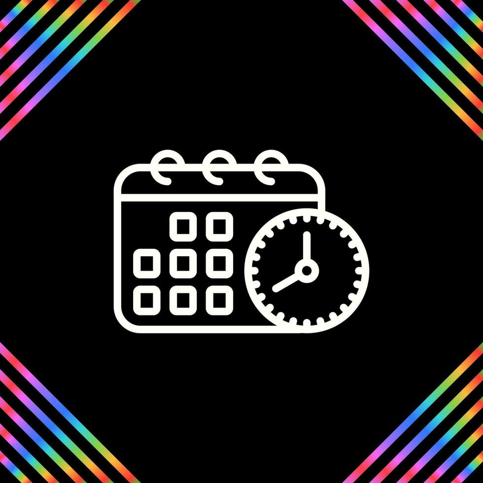 Calendar with clock Vector Icon