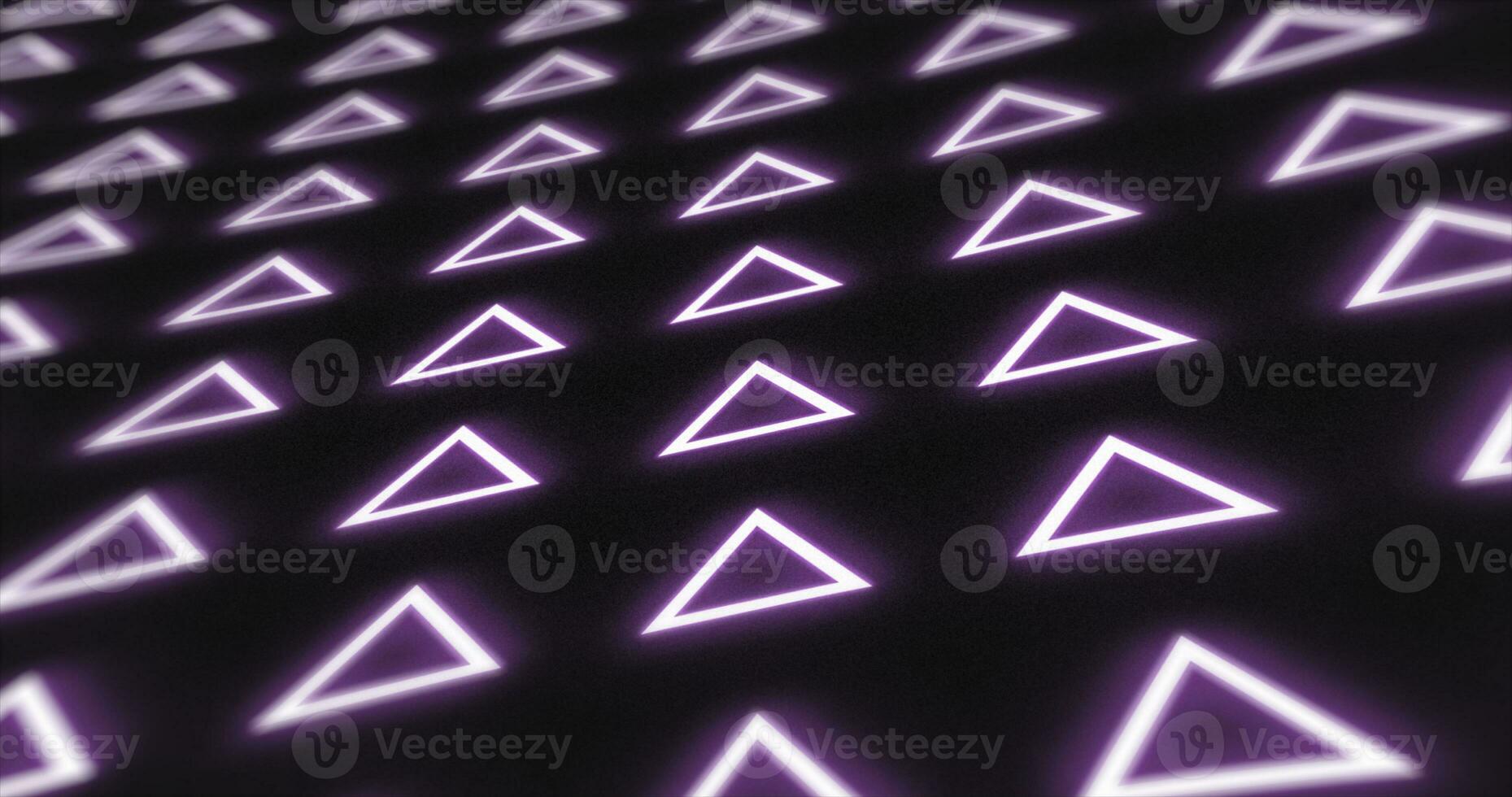 Abstract pattern of glowing geometric triangles loop futuristic hi-tech black background photo