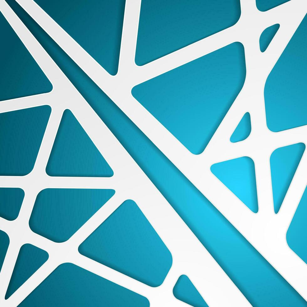 Abstract grey blue papercut stripes corporate background vector