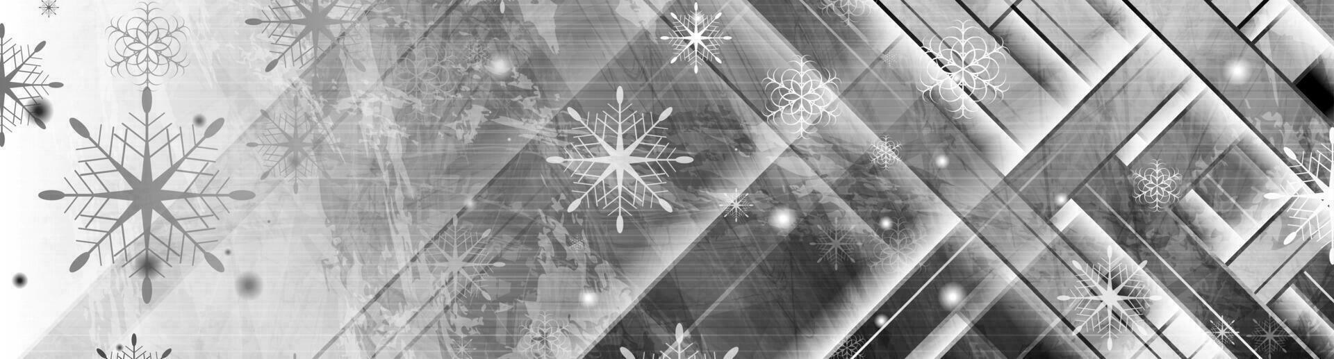 Geometric grunge Christmas background with snowflakes vector