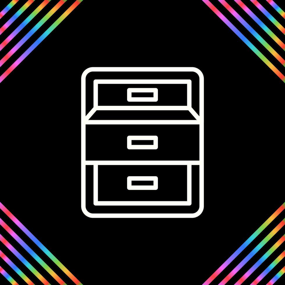 Filing cabinet with open door Vector Icon