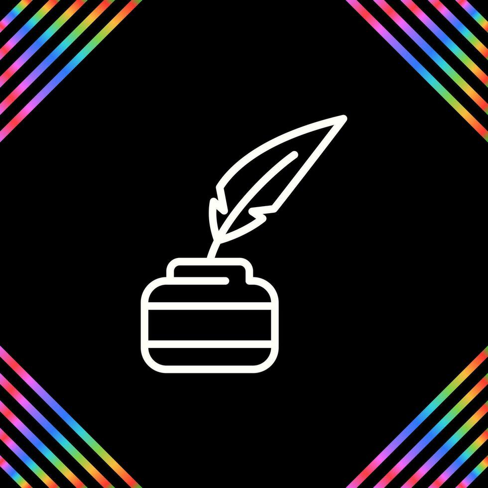 Quill pen with inkwell Vector Icon