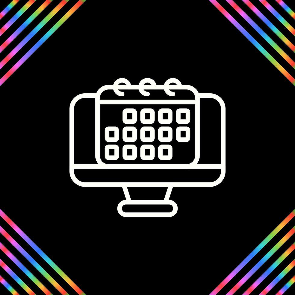 escritorio computadora con cale vector icono