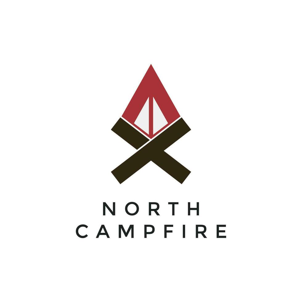 Simple North campfire logo design vector