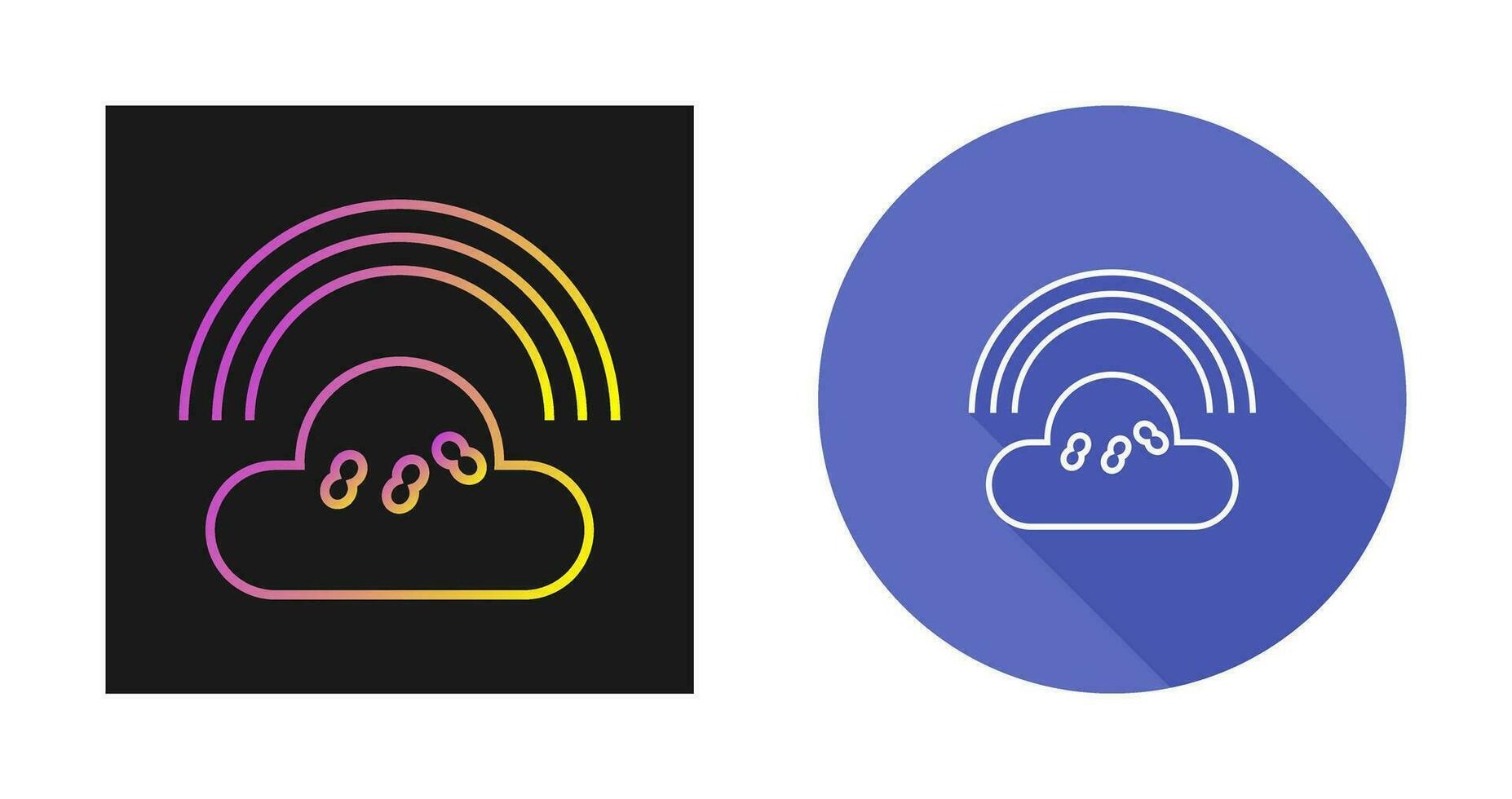 Cloudy with Rainbow Vector Icon