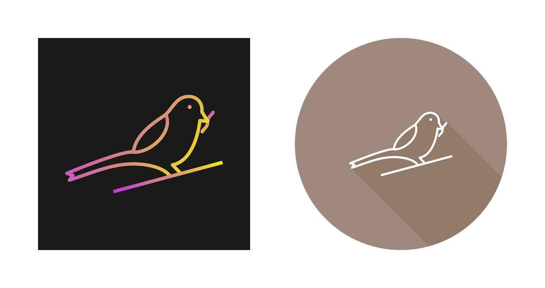 Bird Eating Worm Vector Icon