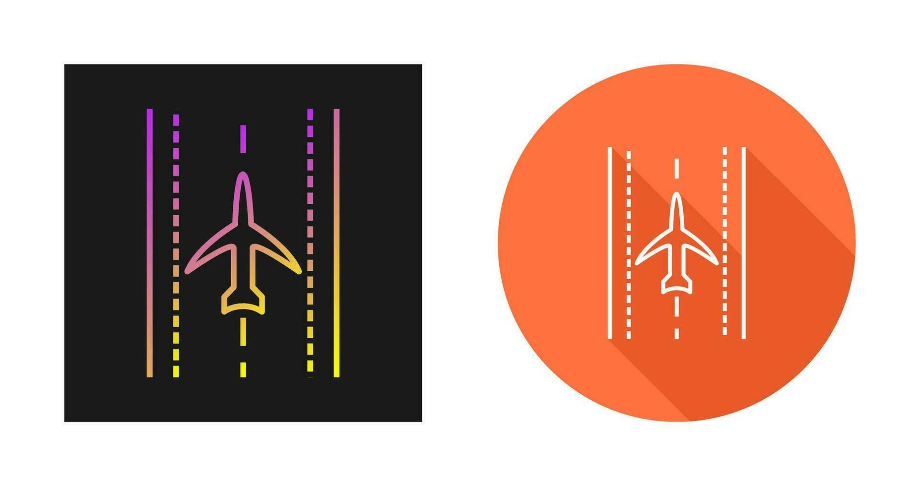 Plane on Runway Vector Icon