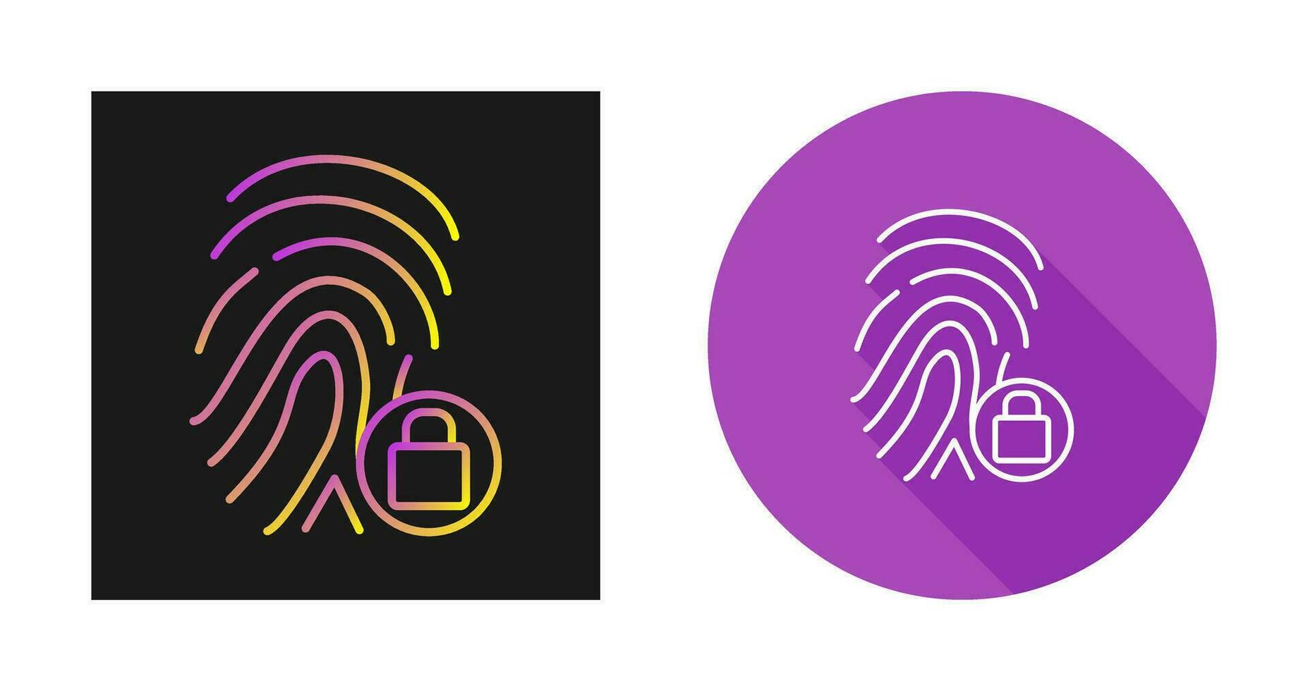 Fingerprint Lock Vector Icon