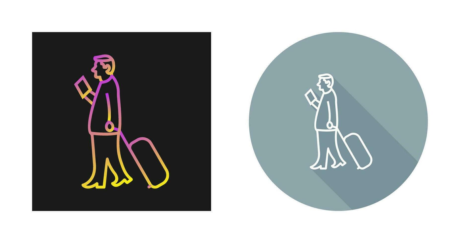 Walking with Luggage Vector Icon