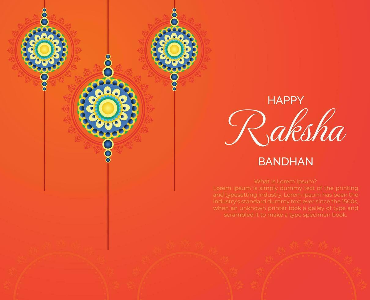 Raksha bandhan festival greeting card with mandala. Vector illustration