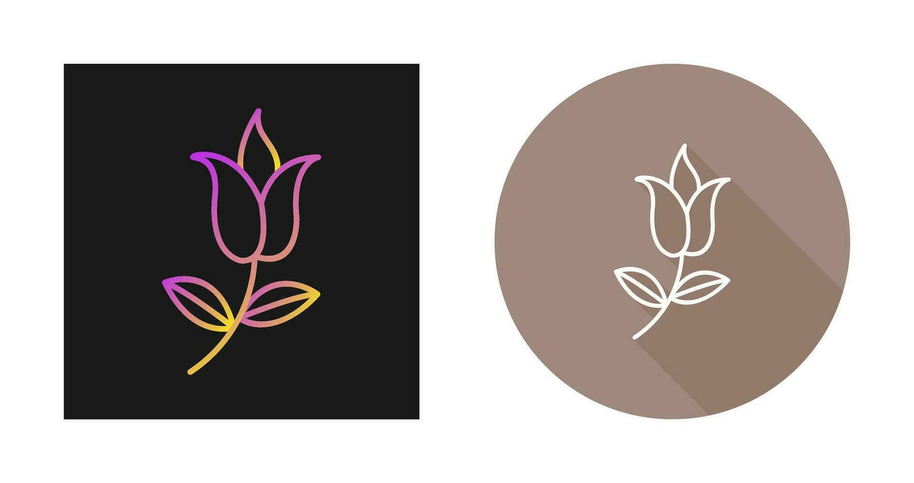 Flower with leaves Vector Icon