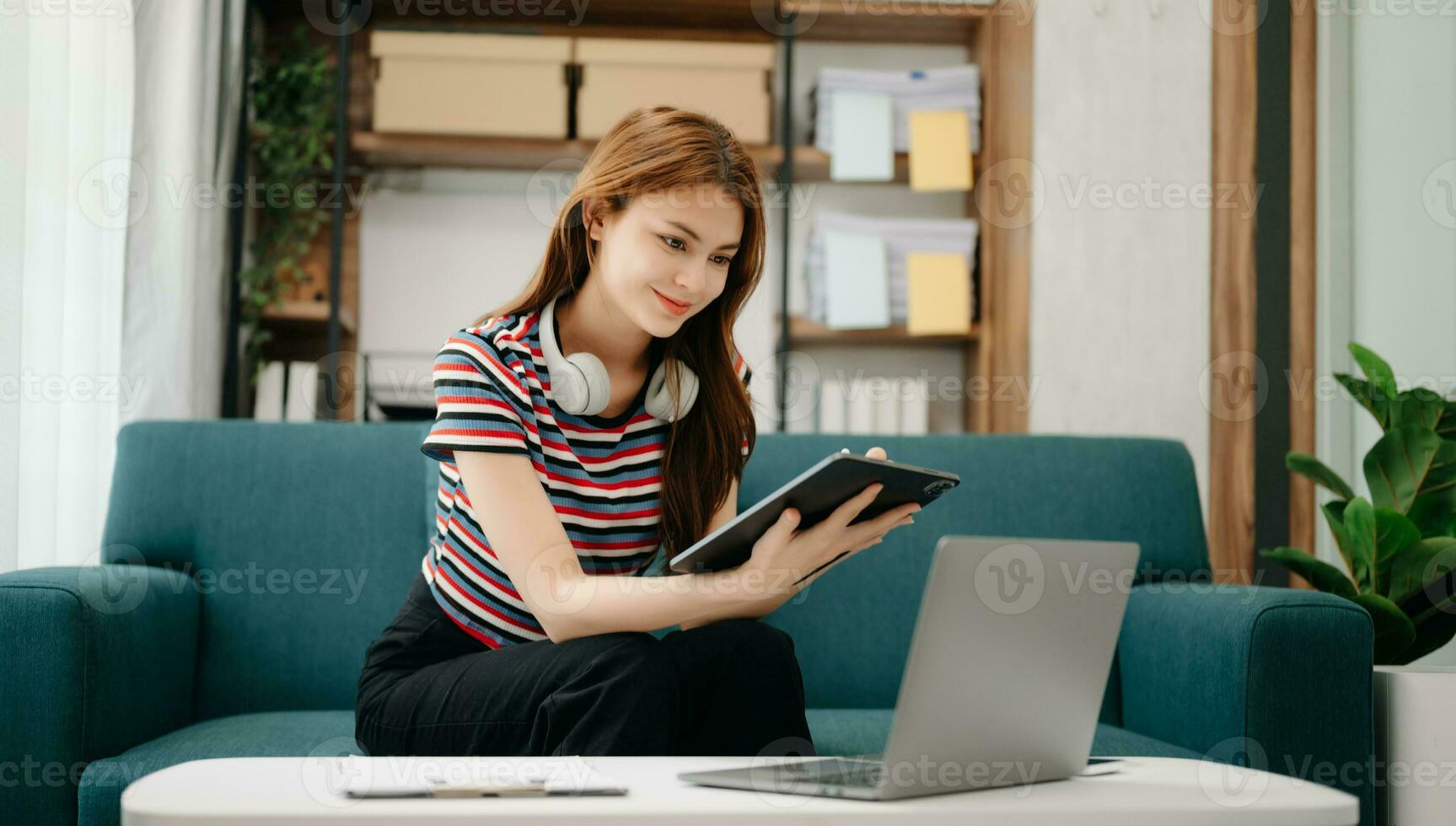 Premium Photo  Anime girl sitting at desk in classroom with other students  in background generative ai