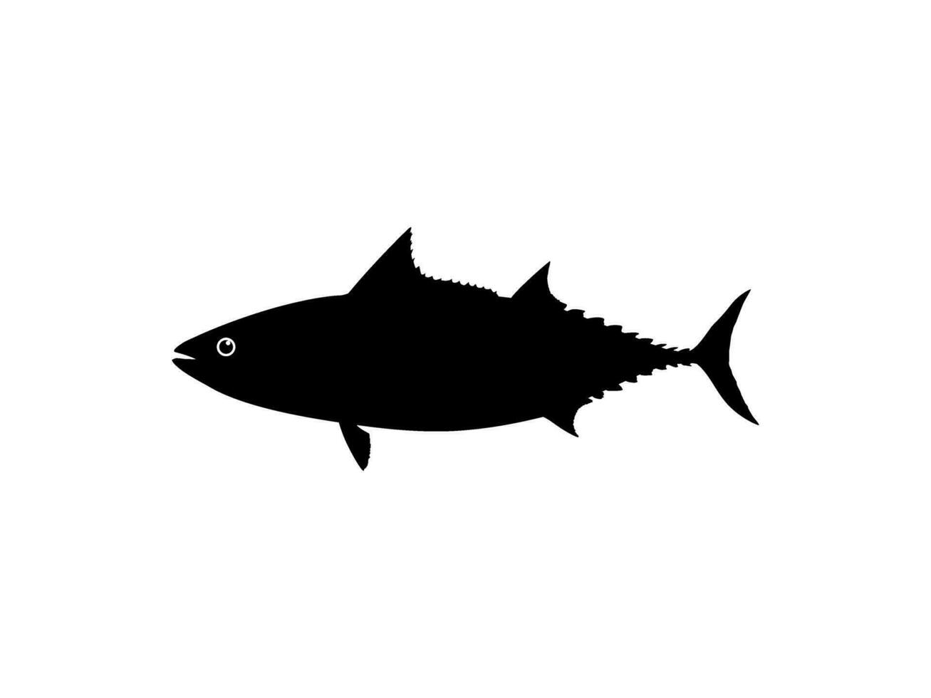 atún pescado silueta, lata utilizar para logo tipo, Arte ilustración, pictograma, sitio web o gráfico diseño elemento. vector ilustración