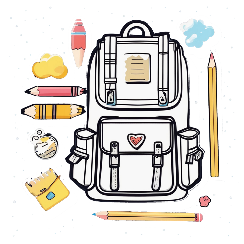 Free school supplies and stationery. Back to school, Ai Generative png