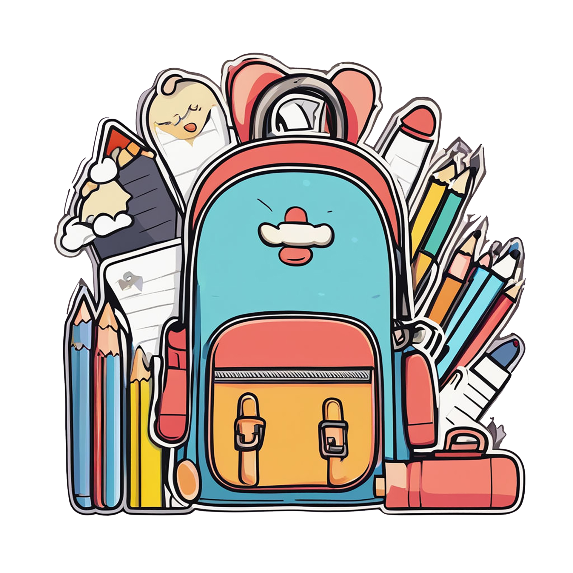 Back To School Cartoon Stickers Set Stock Illustration - Download Image Now  - Abacus, Back to School, Backpack - iStock