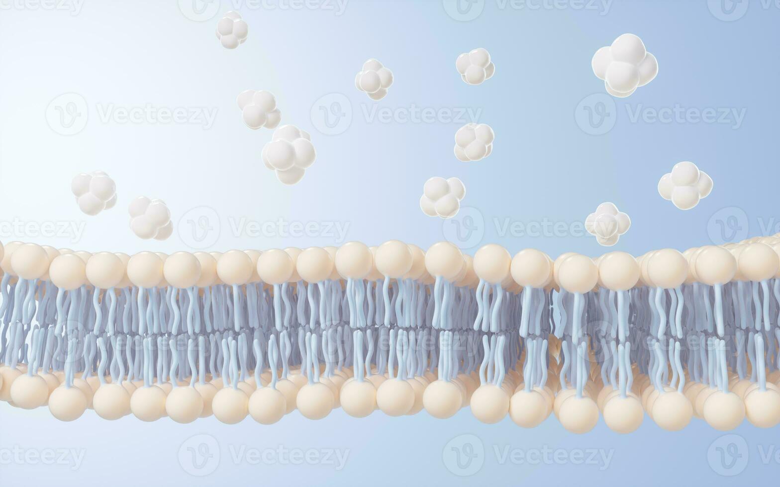 célula membrana estructura fondo, 3d representación. foto