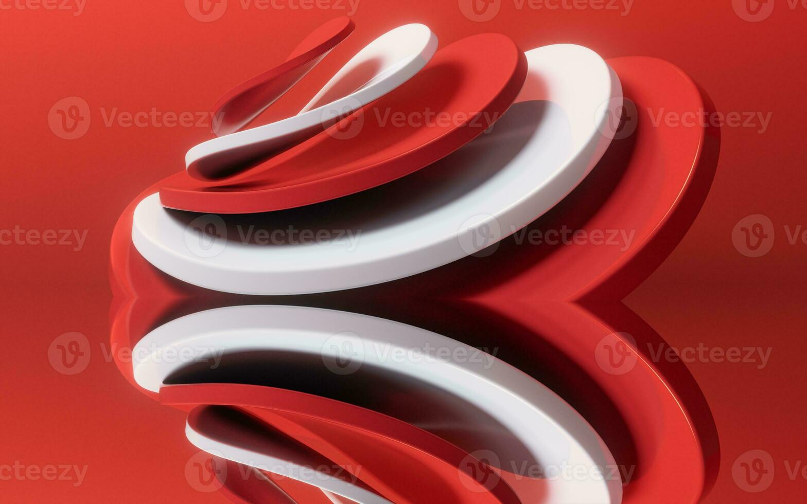 Abstract red curve geometry background, 3d rendering. photo