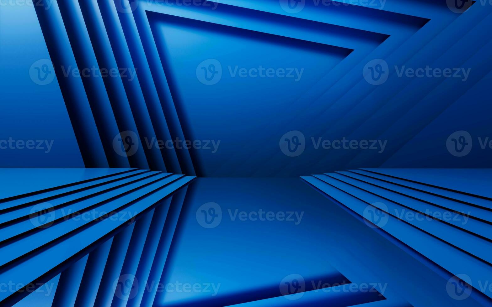 Dark blue grid floor background, 3d rendering. photo