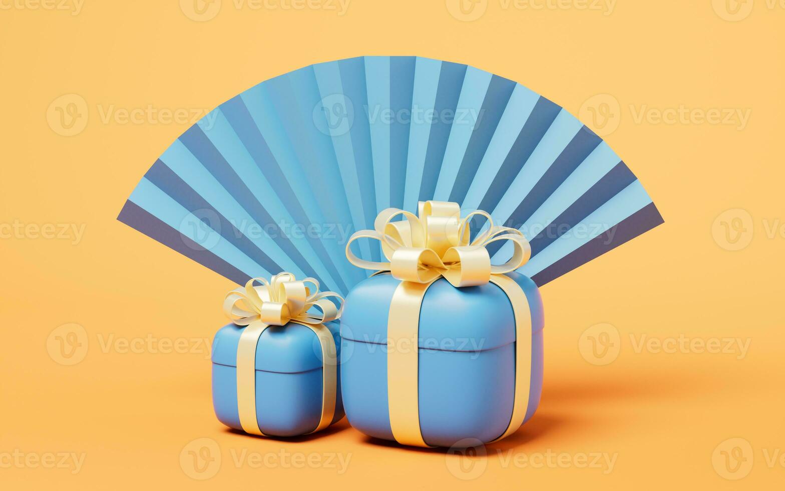 Gift box with cartoon style, 3d rendering. photo