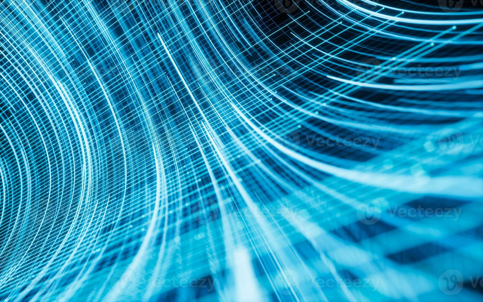 Flowing lines with digital cyberspace, 3d rendering. photo