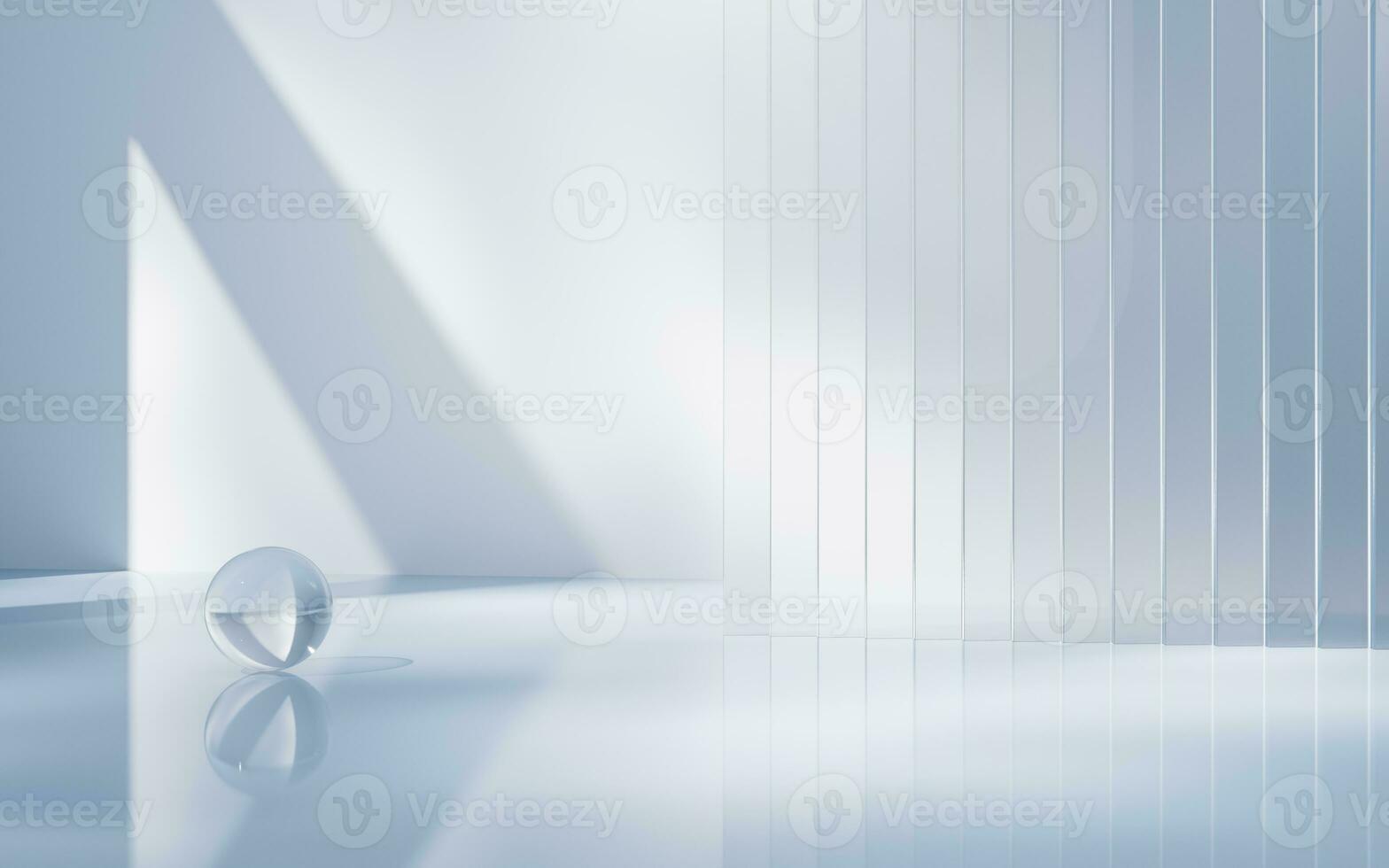 Transparent glass geometry background, 3d rendering. photo